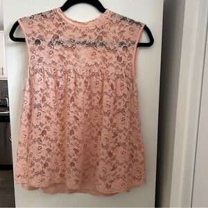 Elodie No. L Peach Bohemian Lace Tank